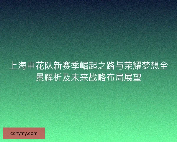 上海申花队新赛季崛起之路与荣耀梦想全景解析及未来战略布局展望