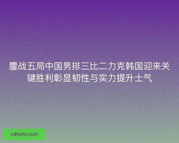 鏖战五局中国男排三比二力克韩国迎来关键胜利彰显韧性与实力提升士气