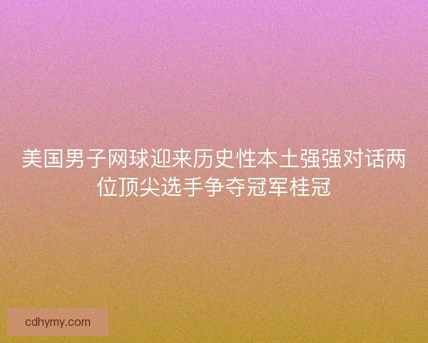 美国男子网球迎来历史性本土强强对话两位顶尖选手争夺冠军桂冠